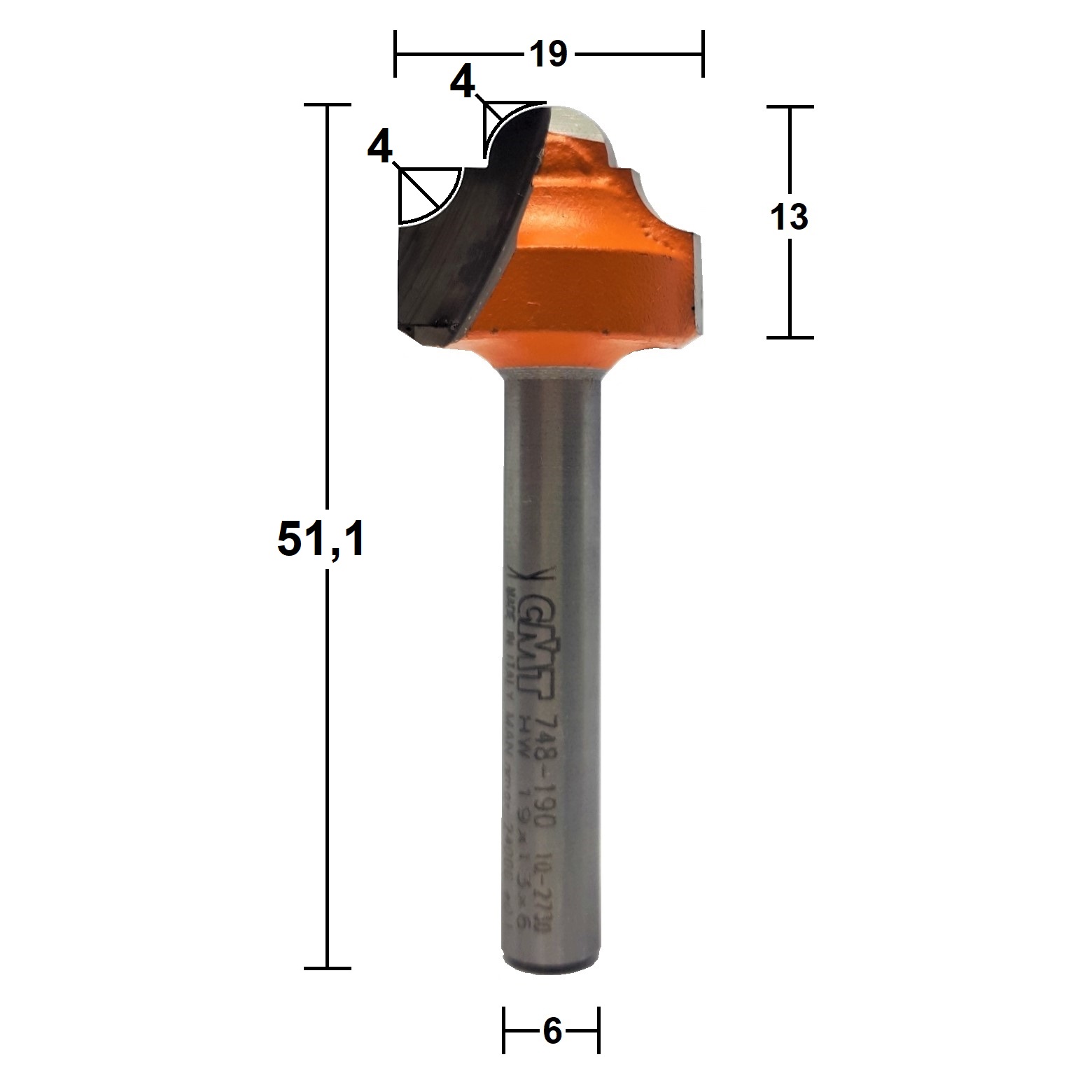 Fresa para Moldura HW Ø19x4mm - marca CMT - Cód. 748.190.11